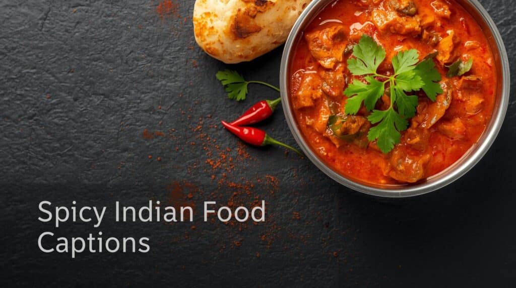 Spicy Indian Food Captions